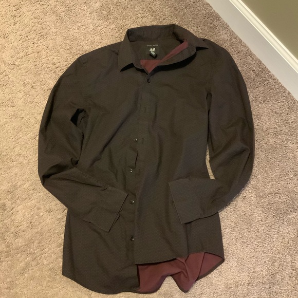 Slim Fit Maroon Button-Up - Picture 1 of 1